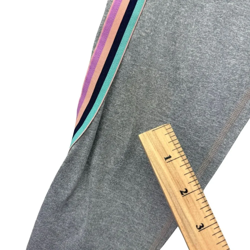 Athleta Girl Leggings Girls Extra Large 14 Gray Colorful Stretch Workout Striped